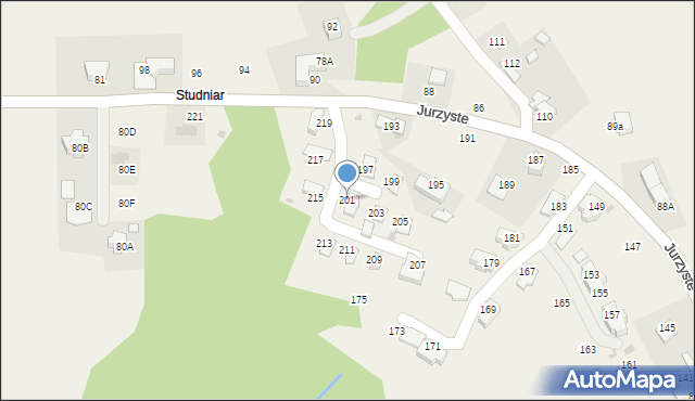 Gliczarów Górny, Jurzyste, 201, mapa Gliczarów Górny