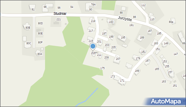 Gliczarów Górny, Jurzyste, 213, mapa Gliczarów Górny