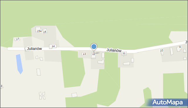 Julianów, Julianów, 12, mapa Julianów