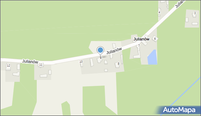 Julianów, Julianów, 9, mapa Julianów