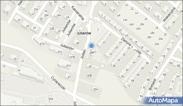 Julianów, Julianowska, 90F, mapa Julianów