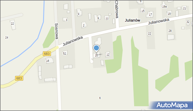 Julianów, Julianowska, 10, mapa Julianów