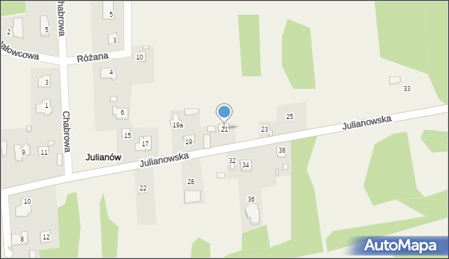 Julianów, Julianowska, 21, mapa Julianów