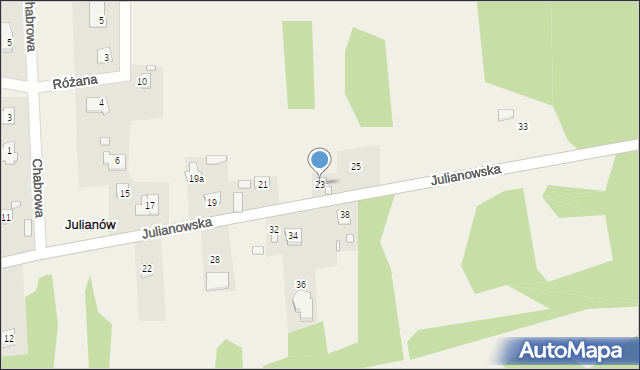 Julianów, Julianowska, 23, mapa Julianów