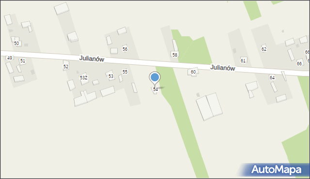 Julianów, Julianów, 54, mapa Julianów