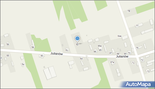 Julianów, Julianów, 62, mapa Julianów