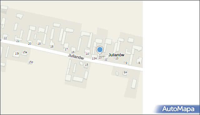 Julianów, Julianów, 13, mapa Julianów