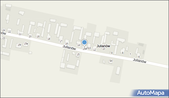 Julianów, Julianów, 13A, mapa Julianów