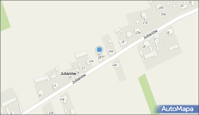 Julianów, Julianów, 14, mapa Julianów