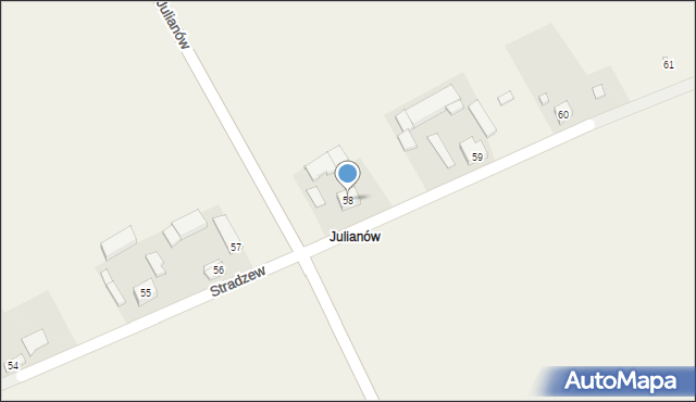 Julianów, Julianów, 58, mapa Julianów