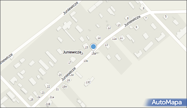 Juniewicze, Juniewicze, 13a, mapa Juniewicze