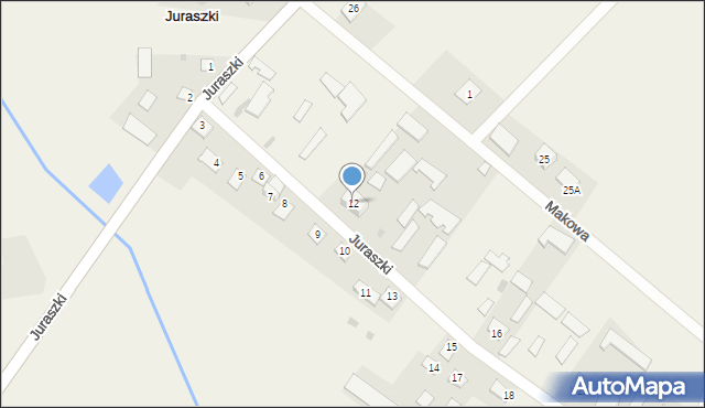 Juraszki, Juraszki, 12, mapa Juraszki