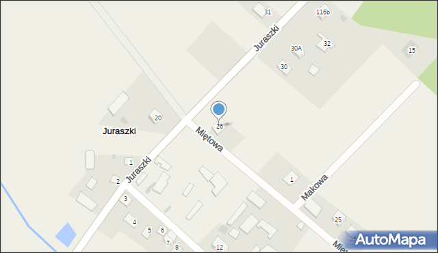 Juraszki, Juraszki, 26, mapa Juraszki