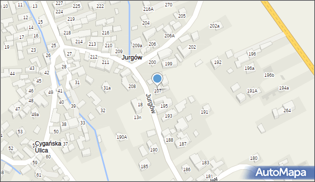 Jurgów, Jurgów, 107, mapa Jurgów