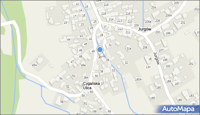 Jurgów, Jurgów, 40, mapa Jurgów