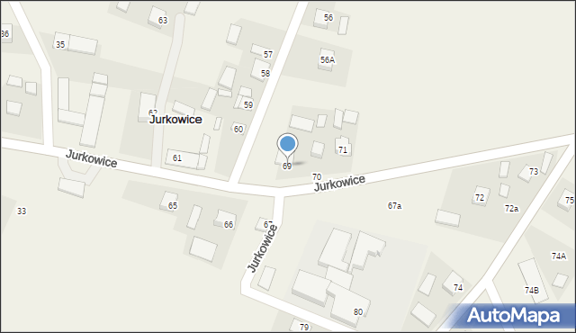 Jurkowice, Jurkowice, 69, mapa Jurkowice