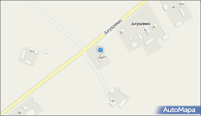 Juryszewo, Juryszewo, 53A, mapa Juryszewo