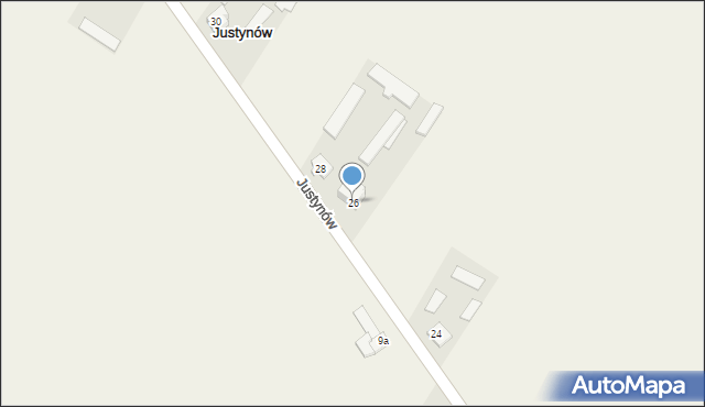 Justynów, Justynów, 26, mapa Justynów