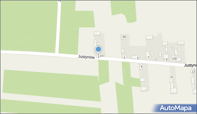 Justynów, Justynów, 1, mapa Justynów