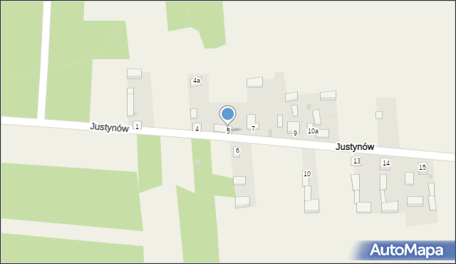 Justynów, Justynów, 5, mapa Justynów