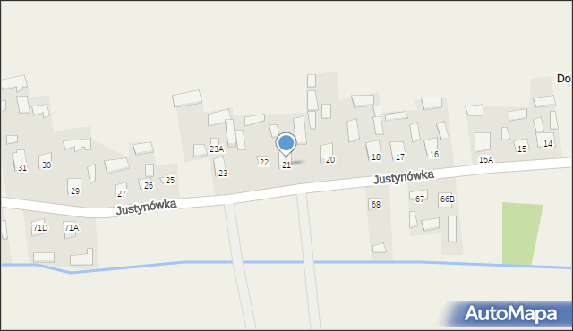 Justynówka, Justynówka, 21, mapa Justynówka