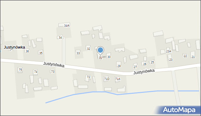 Justynówka, Justynówka, 31, mapa Justynówka