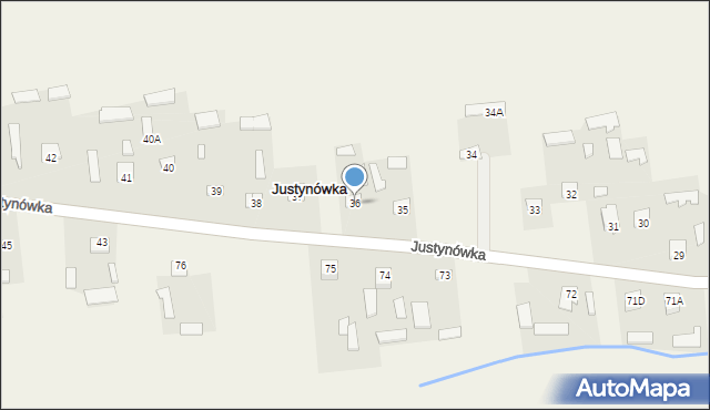 Justynówka, Justynówka, 36, mapa Justynówka