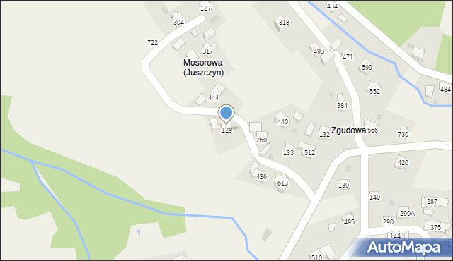 Juszczyn, Juszczyn, 129, mapa Juszczyn