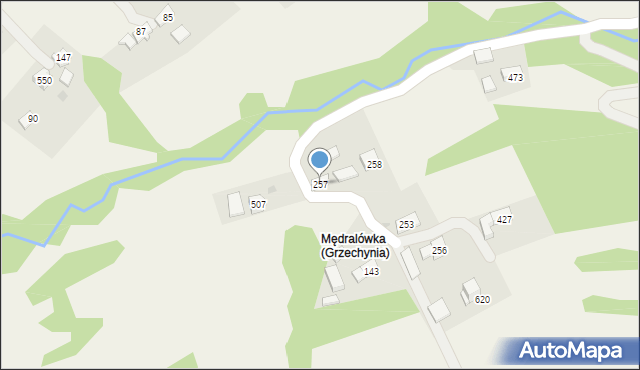 Juszczyn, Juszczyn, 257, mapa Juszczyn