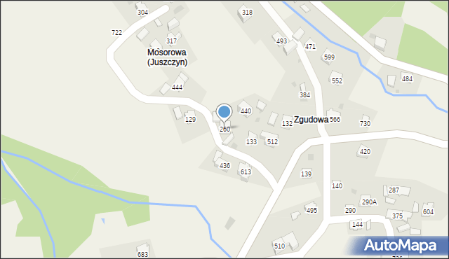 Juszczyn, Juszczyn, 260, mapa Juszczyn