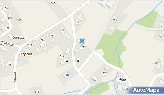 Juszczyn, Juszczyn, 277, mapa Juszczyn