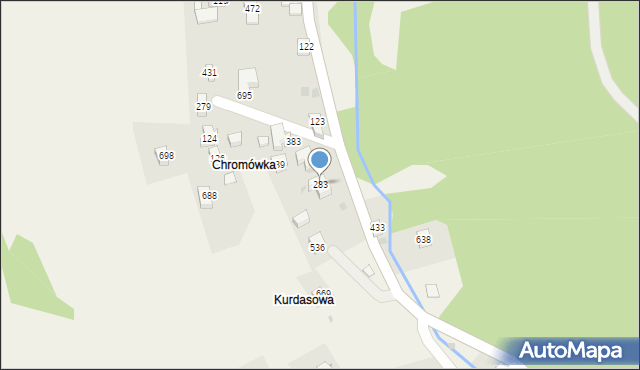 Juszczyn, Juszczyn, 283, mapa Juszczyn