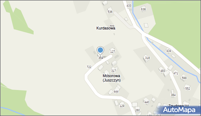 Juszczyn, Juszczyn, 304, mapa Juszczyn