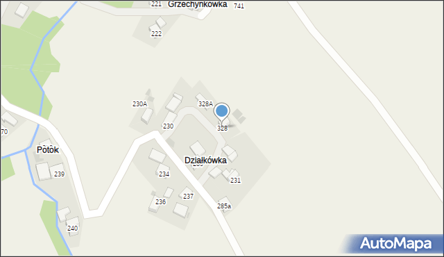 Juszczyn, Juszczyn, 328, mapa Juszczyn