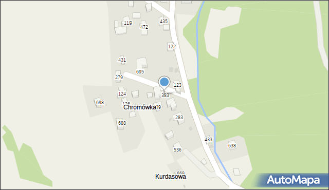 Juszczyn, Juszczyn, 383, mapa Juszczyn