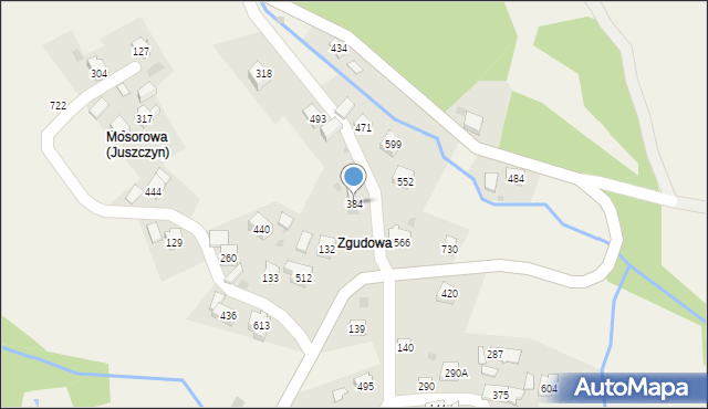 Juszczyn, Juszczyn, 384, mapa Juszczyn