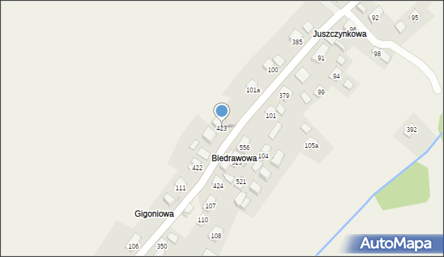 Juszczyn, Juszczyn, 423, mapa Juszczyn