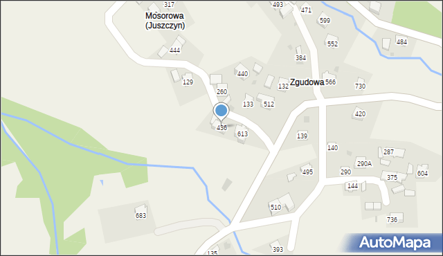 Juszczyn, Juszczyn, 436, mapa Juszczyn