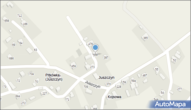 Juszczyn, Juszczyn, 509, mapa Juszczyn