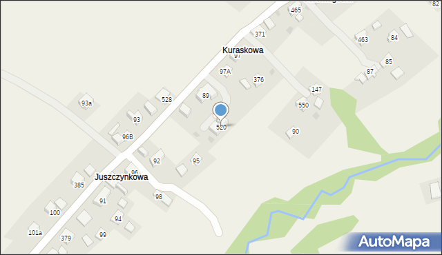 Juszczyn, Juszczyn, 520, mapa Juszczyn