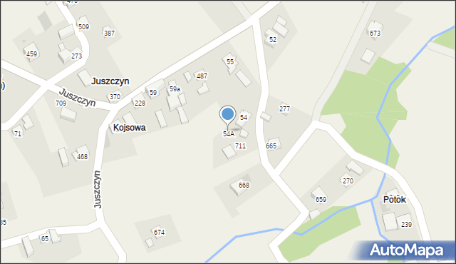 Juszczyn, Juszczyn, 54A, mapa Juszczyn