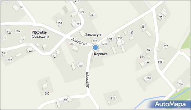 Juszczyn, Juszczyn, 62, mapa Juszczyn