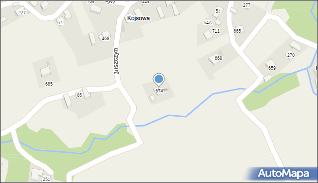 Juszczyn, Juszczyn, 674, mapa Juszczyn