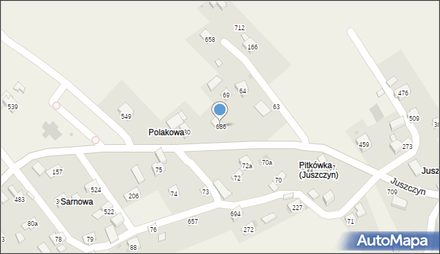 Juszczyn, Juszczyn, 686, mapa Juszczyn