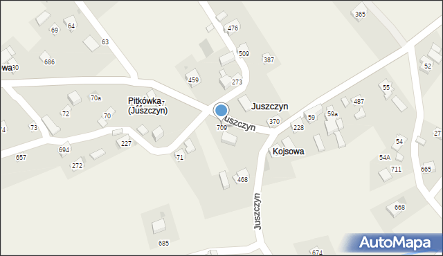 Juszczyn, Juszczyn, 709, mapa Juszczyn