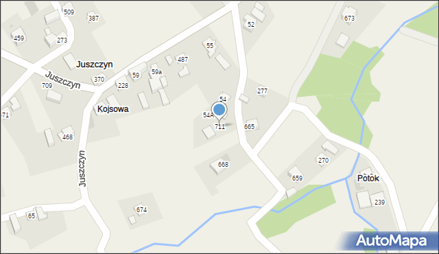 Juszczyn, Juszczyn, 711, mapa Juszczyn