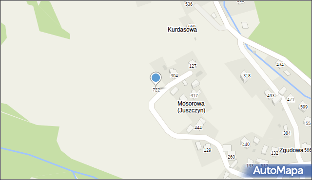 Juszczyn, Juszczyn, 722, mapa Juszczyn