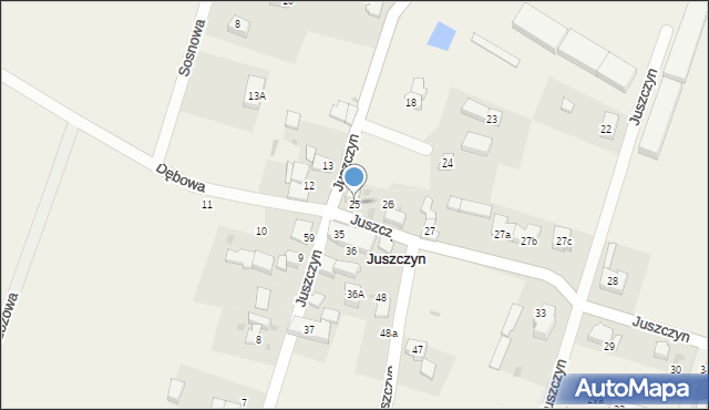 Juszczyn, Juszczyn, 25, mapa Juszczyn