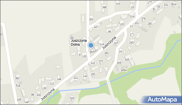 Juszczyna, Juszczyna, 10, mapa Juszczyna