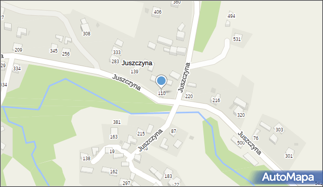 Juszczyna, Juszczyna, 110, mapa Juszczyna